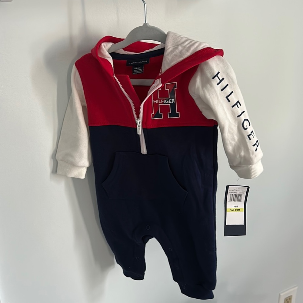 Tommy Hilfiger - 3/6 months colorblock coverall NWT